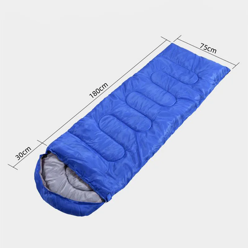 Factory Wholesale Winter Warm Outdoor Camping Grey Blue Coloured Adult Envelope Sleeping Bag