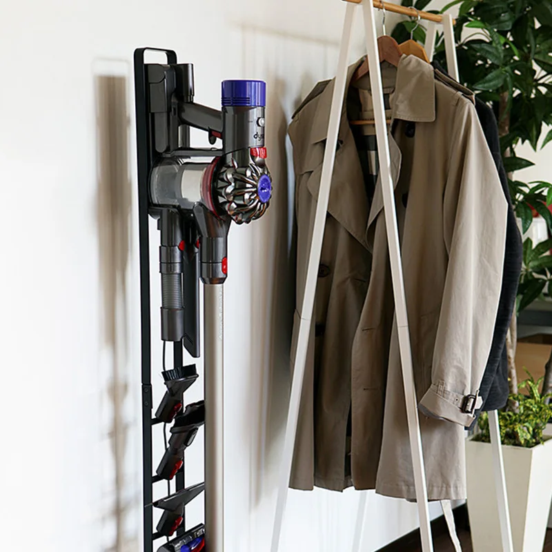 Adjustable Vacuum Cleaner Storage Rack with Ground Support Stand - Perfect for Storing Your Cleaning Essentials