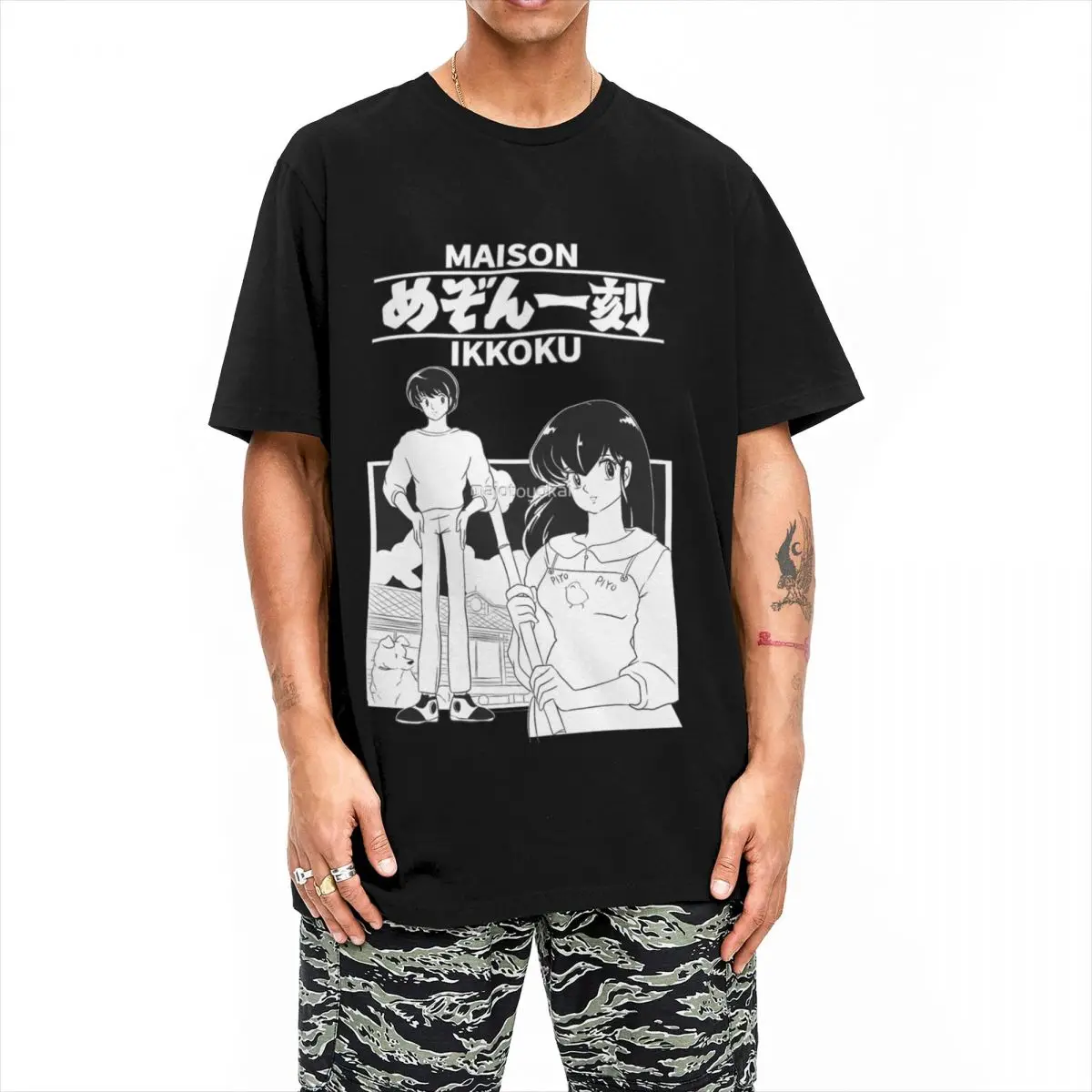 Maison Ikkoku Ranma Anime T Shirts for Men Women Pure Cotton Fashion T-Shirts Round Collar T Shirt Short Sleeve Clothing Printed