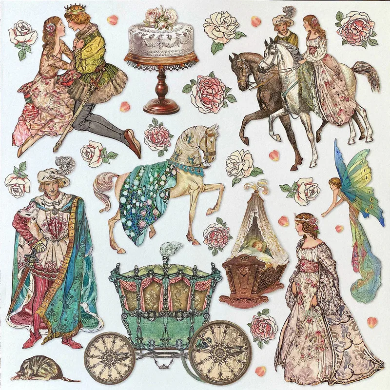 Księżniczka książę naklejki do rękodzieła i scrapbookingu naklejki dla dzieci zabawki książka dekoracyjna naklejka DIY artykuły papiernicze