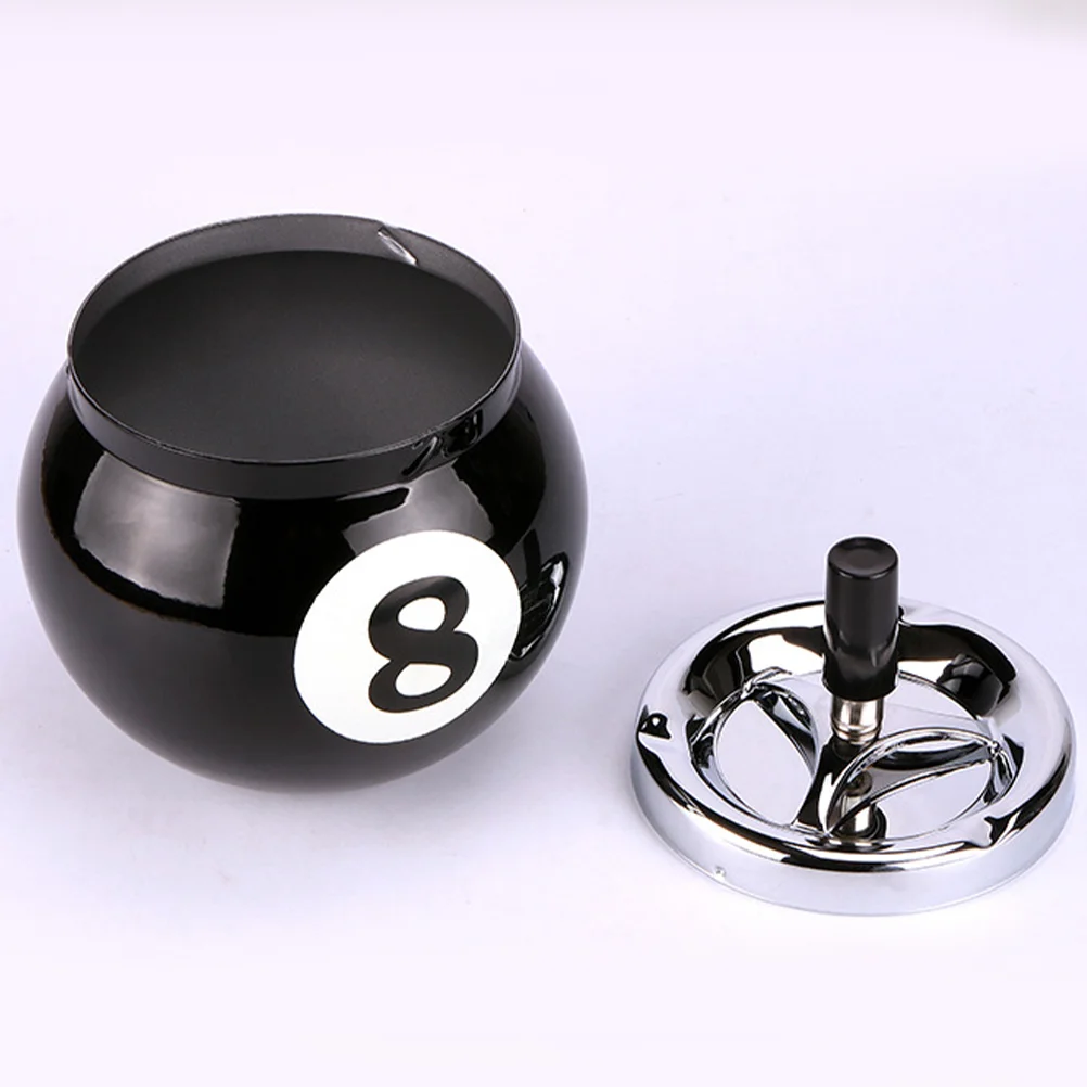 8 Ball Ashtray Billiards for Home Bar Unique Earth Tones Household Iron