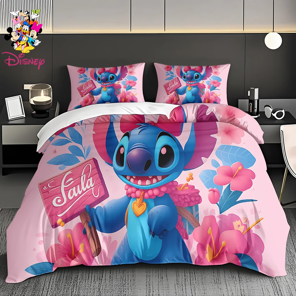 

2/3 шт., комплект пододеяльников Disney Stitch без наполнителя, милый мультяшный дизайн, подходит для семейных спален, гостевых комнат, всесезонное использование