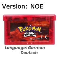 GBA-Spielkassette Pokemon Emerald FireRed LeafGreen Ruby Sapphire Shiny Label Mehrsprachige 32-Bit-Videospielkonsolenkarte