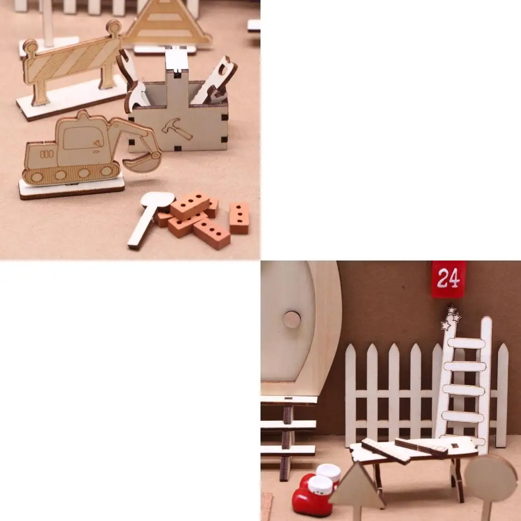 

J2HD 20pcs Dollhouses Миниатюрные праздничные двери Рождественские украшения набор смола Diy Creative Project