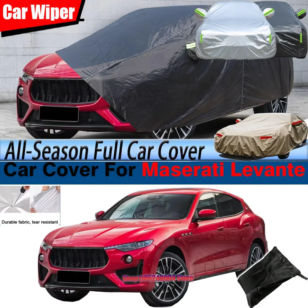 

All Weather Black Car Cover SUV Waterproof Rain Snow Dust Sun Shade For Maserati Levante 2017-2025