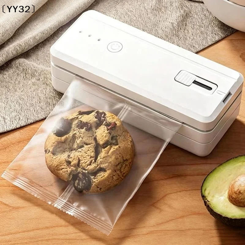 2 In 1 Mini Bag Sealer Rechargeable Bag Sealer Heat Seal With Cutter  Magnet Bag Resealer Machine For Plastic Snack Bags〔YY32〕