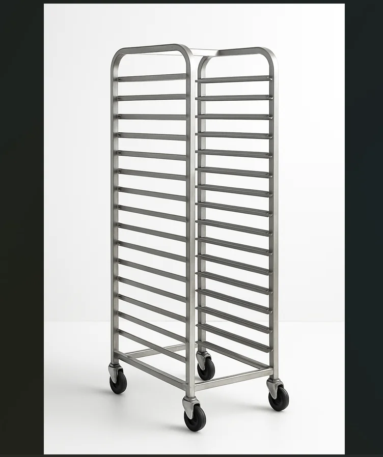 Commercial Heavy-Duty 15-Layer Open-Type Anodized  Alloy Baking Tray Rack Sheet Pan Rack Bakery Trolley for 40x60cm Pan