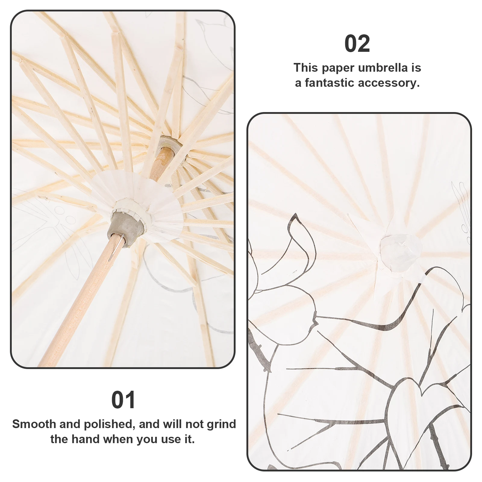 

Children Handpainted DIY Paper Umbrella Small Classic Decoration Wedding Party Photography Prop Vintage Wooden Handle