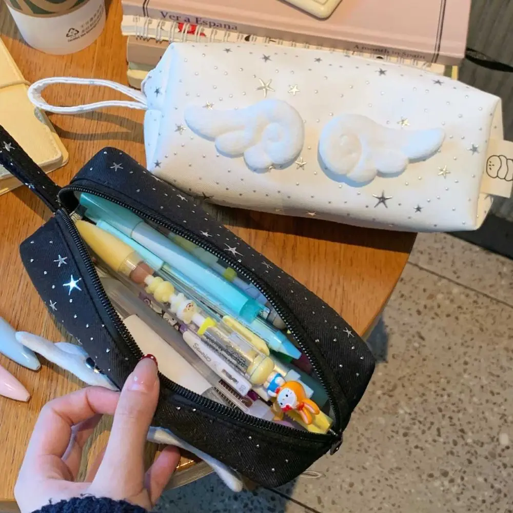 

INS Star Wings Pencil Case Multi-functional Large-capacity Stationery Bag Handheld Stationery Pouch School Supplies
