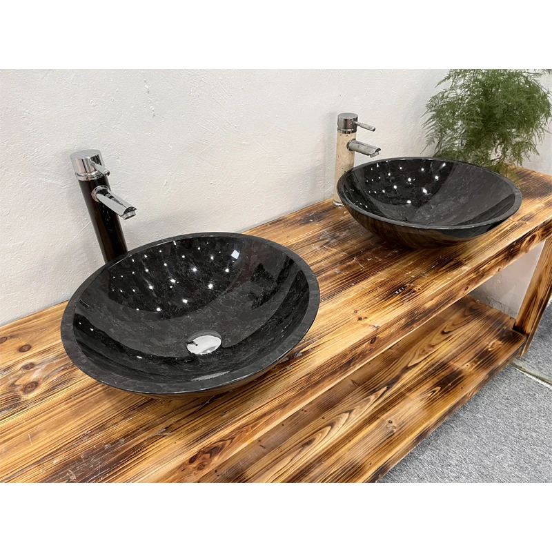 Black and red diamond wave sand granite outdoor basin fashion outdoor balcony wash basin