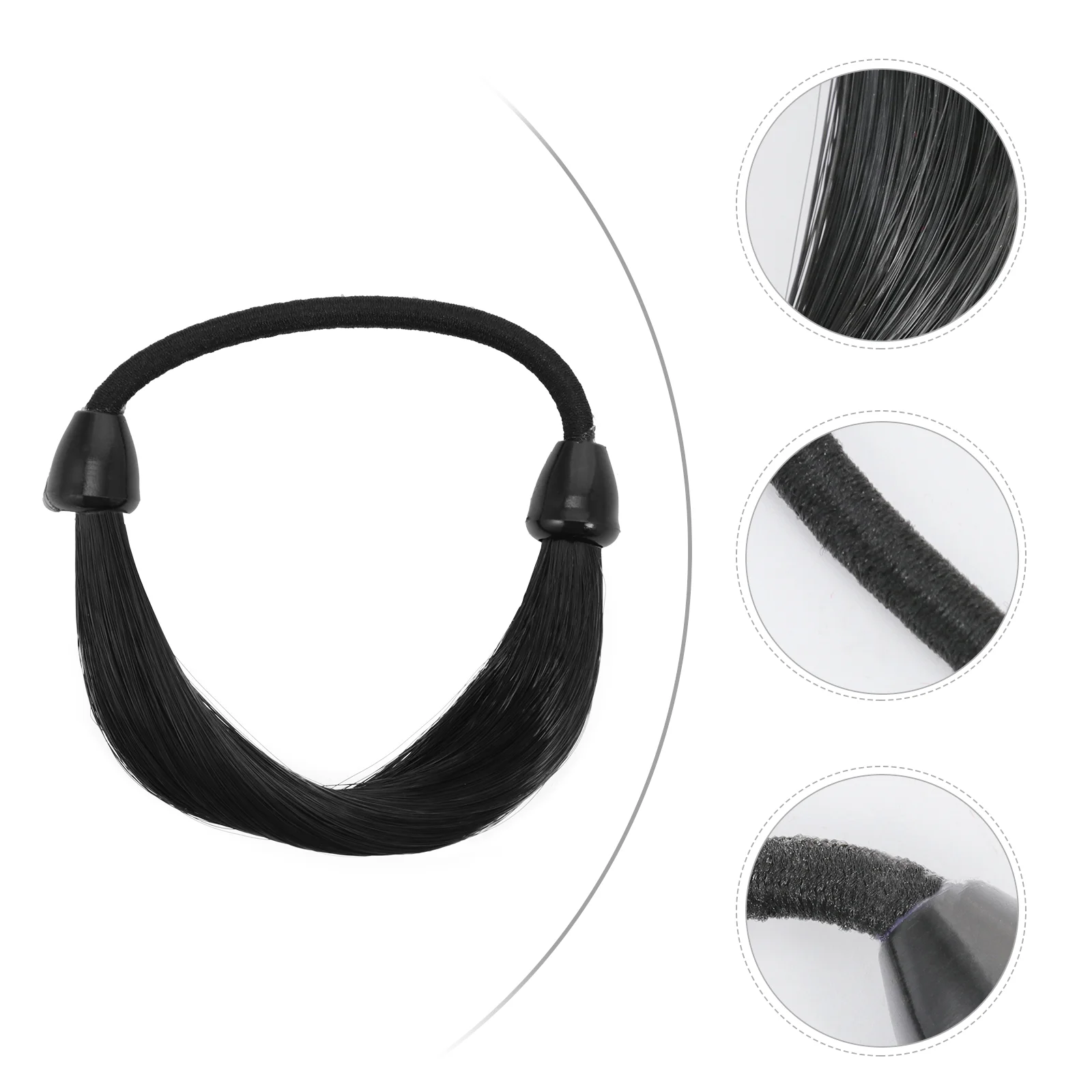 

6 Pcs Braided Ponytail Elastic Hair Band Ties Holder Black Head Bands Headdress for Women Women's