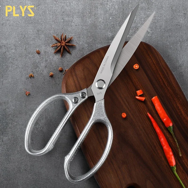 PLYS-Kitchen Powerful Scissors Chicken Bone Scissors Stainless Steel Multi-Function Bottle Opener Scissors Fish Scale Scissors