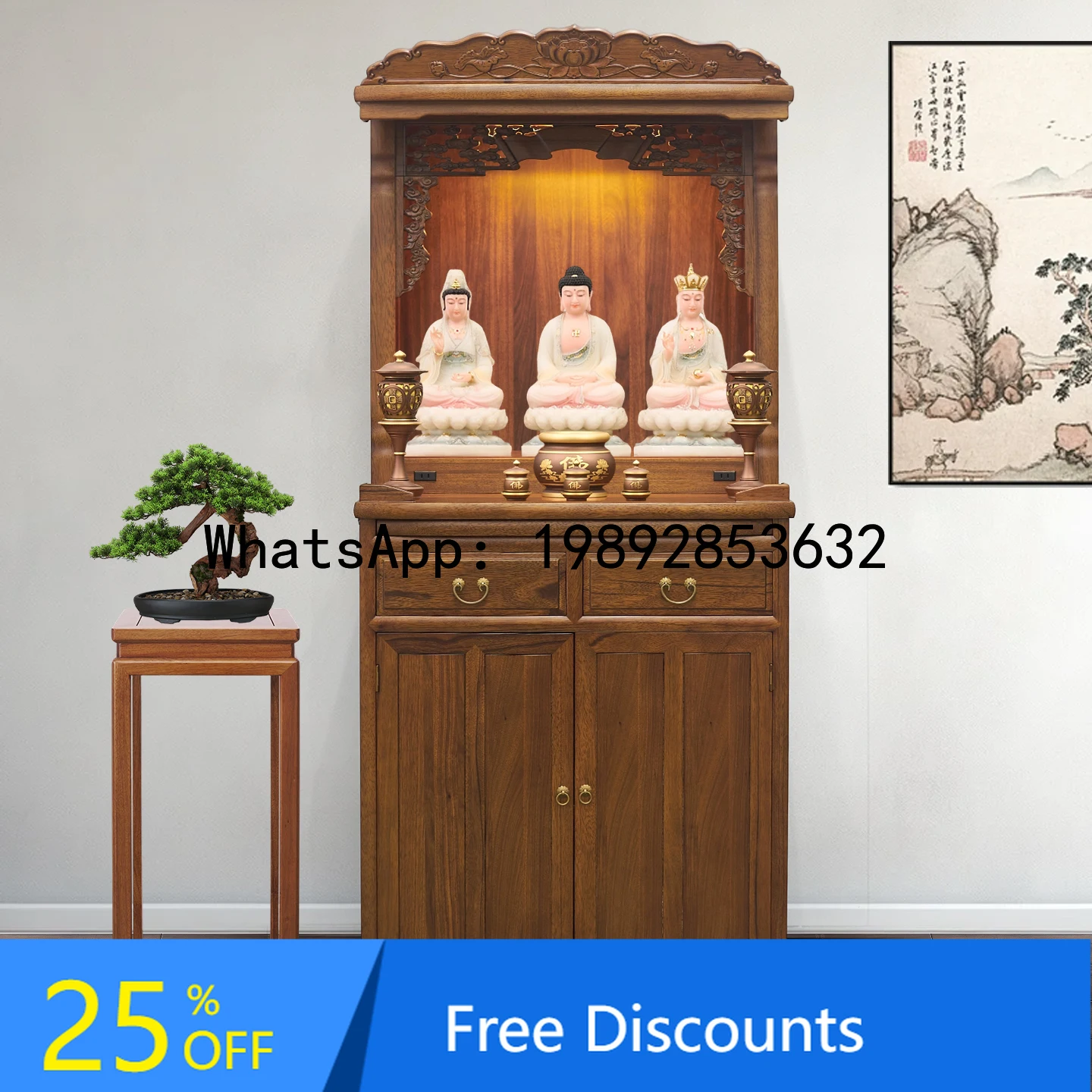 

YFY Solid Wood Buddha Shrine Cabinet Offering Table Case Buddha Altar Home Simple Modern New Chinese Style God Shrine Altar