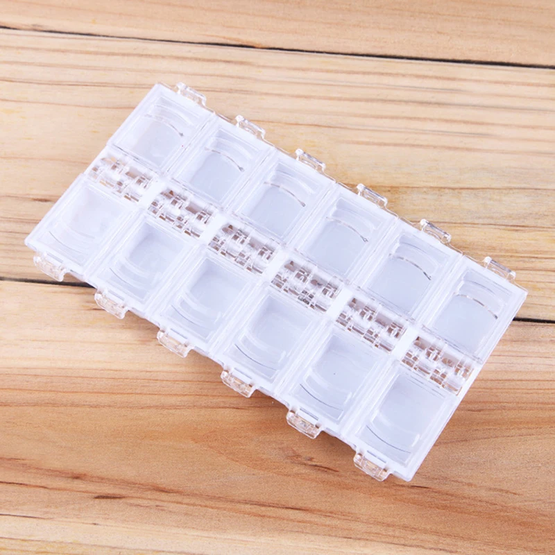 12 Lưới Tranh Gắn Đá Hộp Có Nắp, Kim Cương Thêu Chia Ngăn Hộp Lưu Trữ Dành Cho Móng Tay Kim Cương, Đính Hạt Lưu Trữ