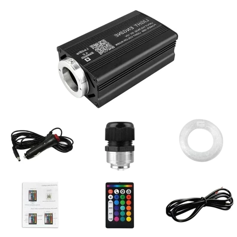 B16C-Music Controlled Car Starry Sky Light Auto Home Atmosphere Lamp Fiber Optic Lights Up To 26W 8 Colors With 2Mx 300 Strips