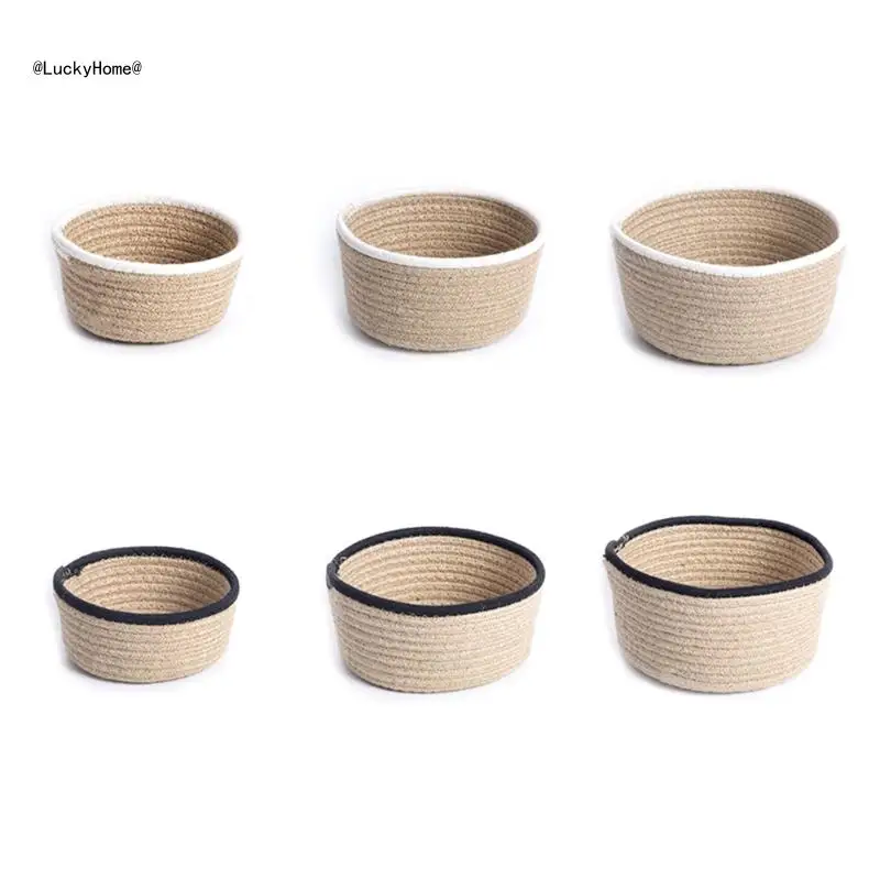 

Set of 3 Multiple Size Linen Storage Basket Functioanl Home Storage Baskets Handwoven Storage Container for Home 11UA