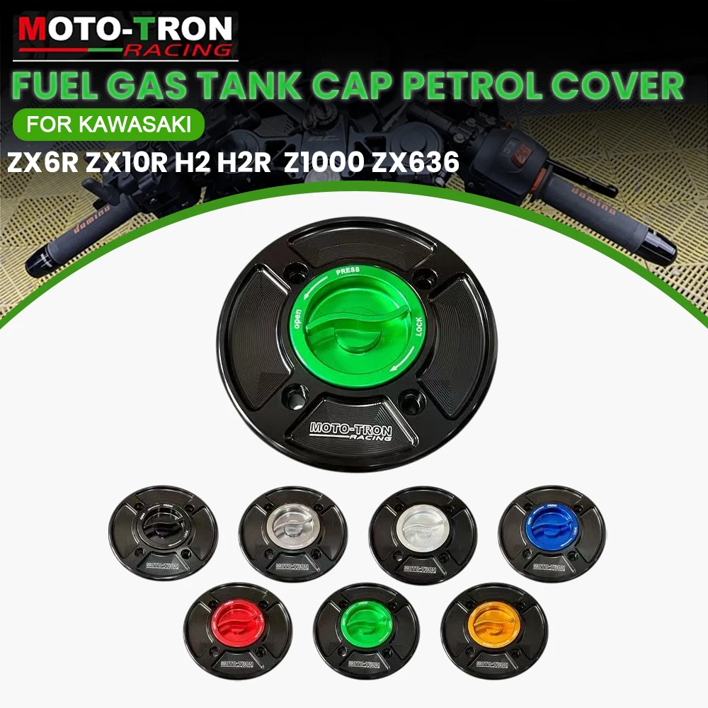 

For KAWASAKI ZX6R 636 ZX10R Z1000 H2 H2R modification Motorcycle Fuel Tank Cap Keyless Gas Airbox Cover