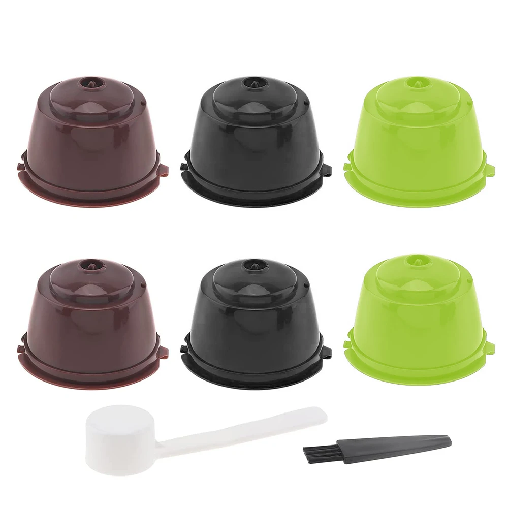 6pcs Reusable Coffee Capsule Nescafe Dolce Gusto Filters With Mesh Dolci Gusto Pod Cup For Coffee Machine Tools Tamper