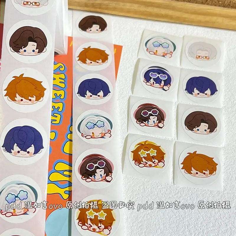 Anime Tears of Themis 500pcs 8 Styles PVC Waterproof Sealing Sticker for Seal Labels Round Labels Handmade Stationery Stickers