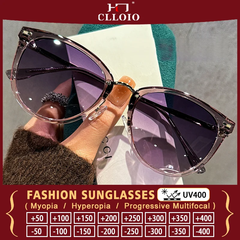 

CLLOIO Chic Round Cat Eye Sunglasses Women Classic Fashion Anti-UV Myopia Eyeglasses For Outdoor Driving Vacation Daily Outfits