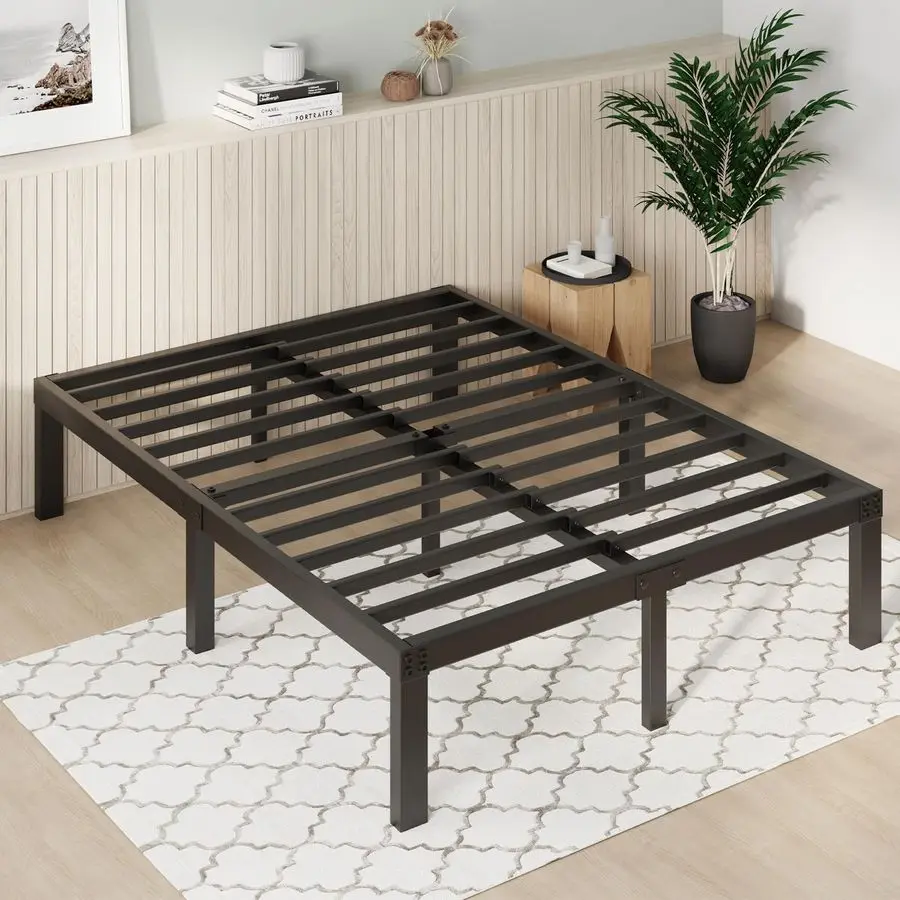 

Queen Size Bed Frame, 12 Inch Metal Platform Bed Frame Queen Size with Storage Space Under Bed, Heavy Duty Steel Slat Support, E