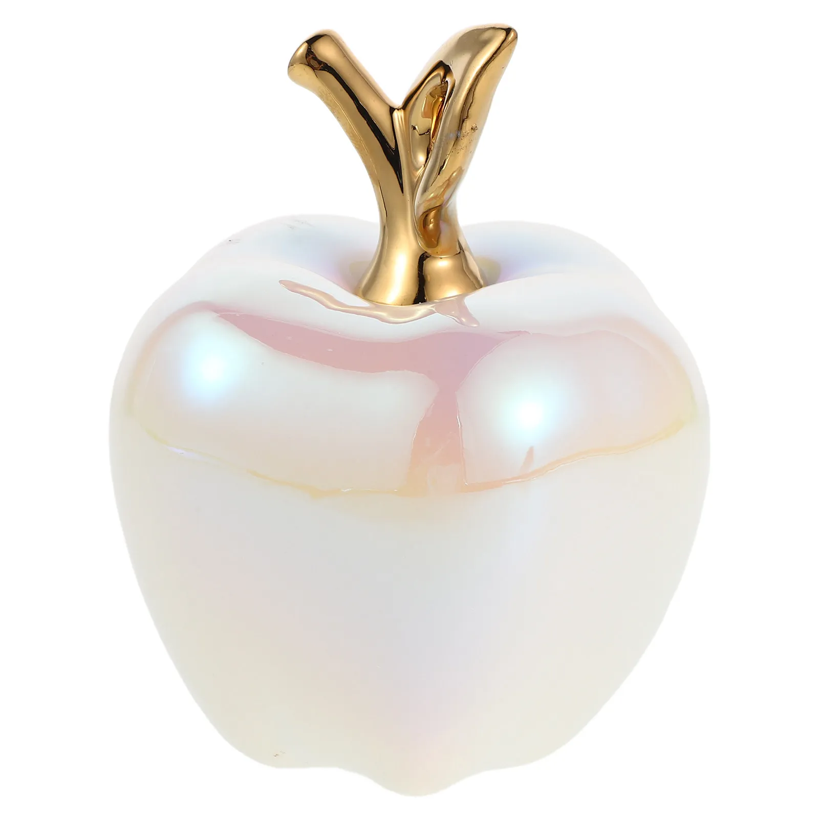 Ceramic Apple Ornament Realistic Fake Fruit Decor Mini Desktop Centerpiece for Farmhouse Kitchen Holiday Table Christmas Display