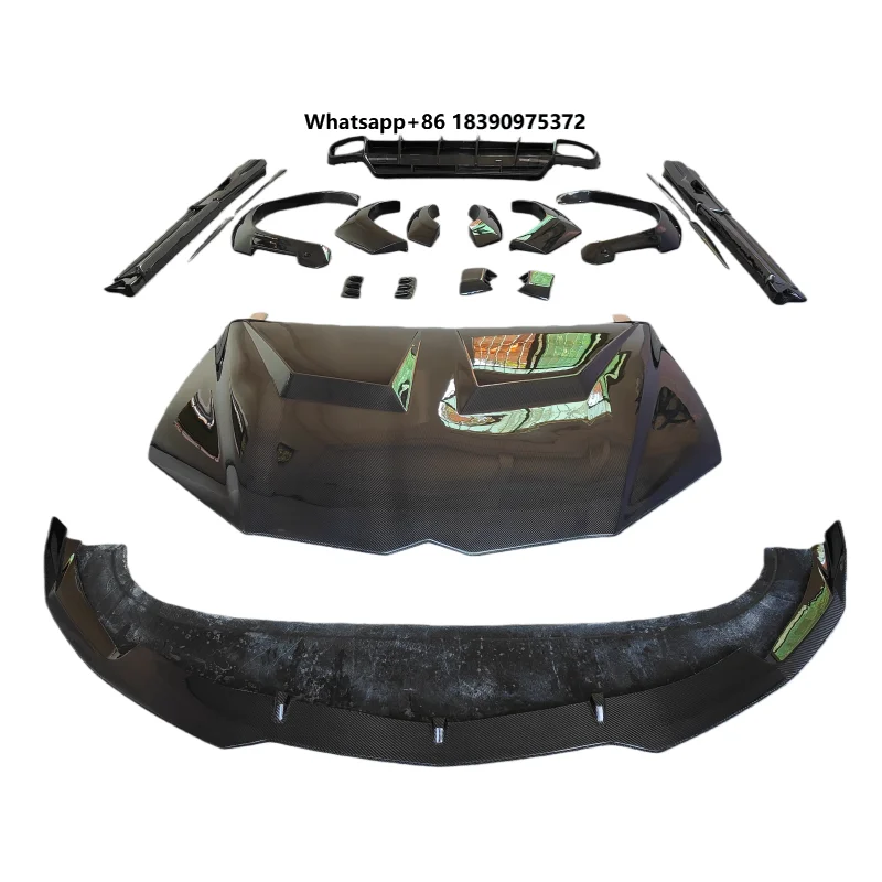 Old Version for Lamborghini URUS Upgrade 1016 Style Wide Body Small Ring Carbon Fiber Front Lip Side Skirt Body Kit