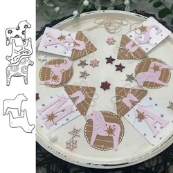 2025 New Arrival Christmas Dala Horses Metal Cutting Dies for Scrapbook Card Making Knife Mould Blade Punch Stencil Decoration