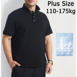 Plus Size Polo Shirt Men 5XL/6XL/7XL 110-175kg Short Sleeve Polo T Shirt Loose Oversized Tops Big Size Men Clothing Men Shirts