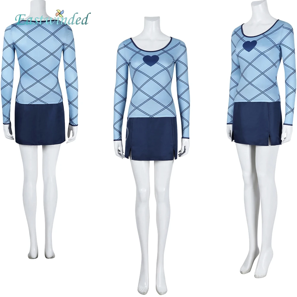 

Nami 2026 Live Action TV Pirate Cosplay Blue Costume Grid Top Clothes Set Women Roleplay Clothing Outfits Halloween Carnival