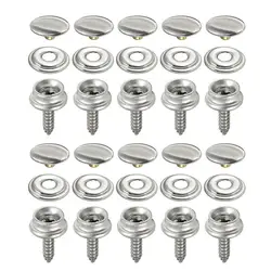 30Pcs Snap Fastener Stainless Canvas Screw Kit For Tent Boat Marine Snap Button Fastener Kit Replacement Hardwares