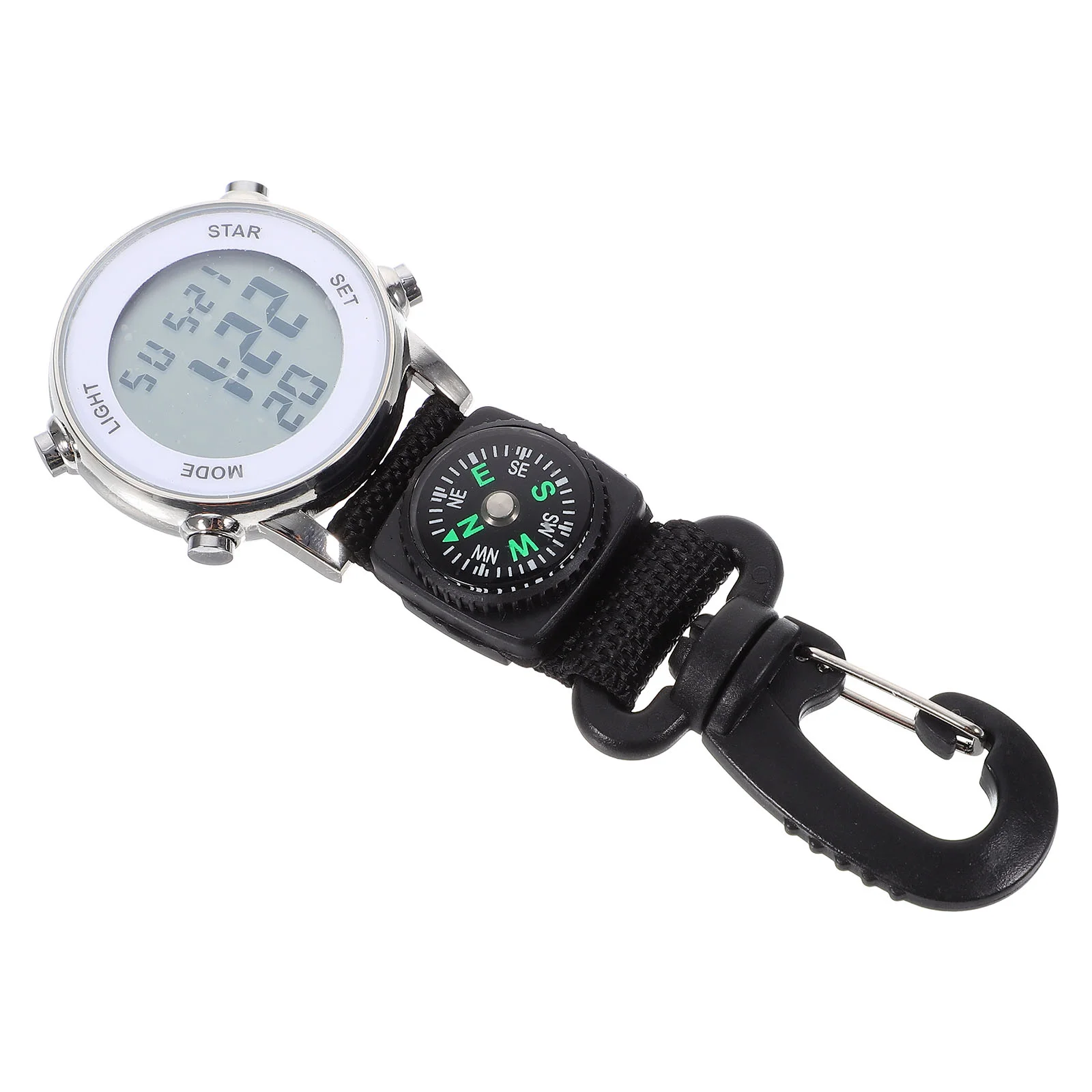 

Multi-function Wall Watch Carabiner Pocket Watches for Men Nylon Digital Backpacking Nurse Multipurpose Hanging Outdoor