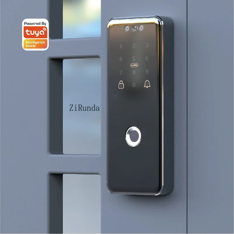 Iron fence door graffiti Bluetooth can be linked to double-sided facial recognition smart fingerprint lock