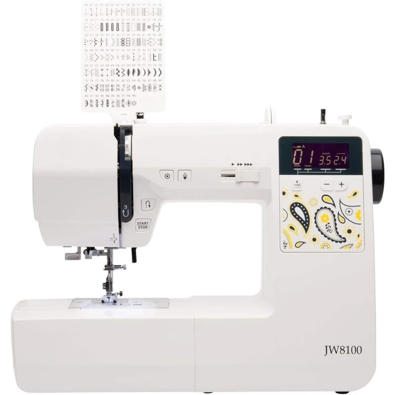 Fully-Featured Computerized Sewing Machine with 100 Stitches 7 Buttonholes  Hard Cover  Extension Table and 22 Accessories