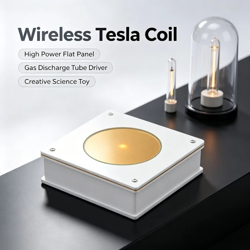 Wireless Lighting Coil, High Power Safe Flat Panel Design, for Gas Discharge Tubes Bulbs Creative Science Toy Gift