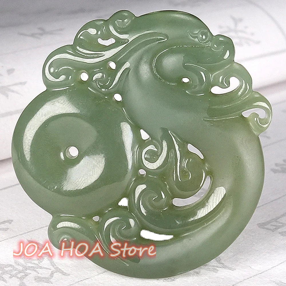 

Ancient China Totem Beast Patron Saint Natural Hetian Jade Hand Carved Exquisite Quality Necklace Amulet Real Certified Jewelry