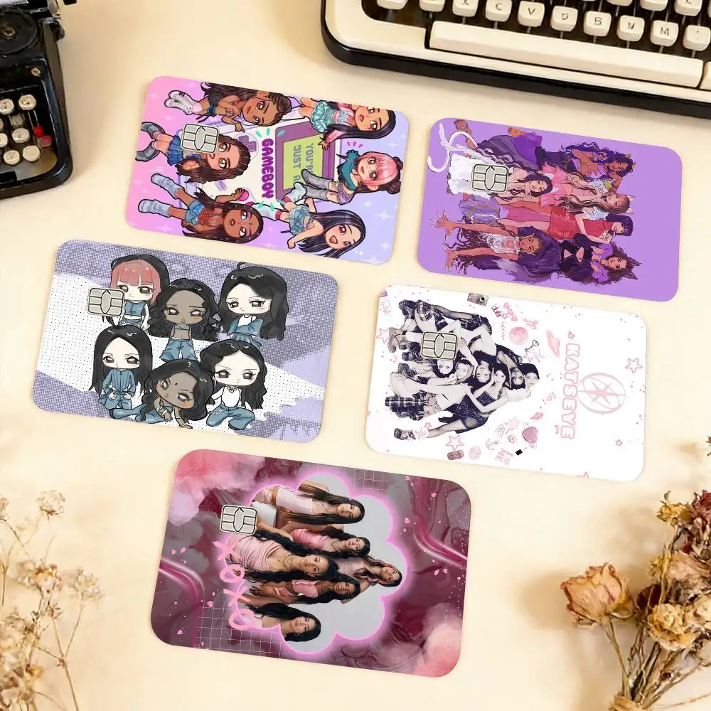 

K-KATSEYES Music Group Waterproof Film Skin Cover Credit Card Stickers Debit Front Bank Bus Pass