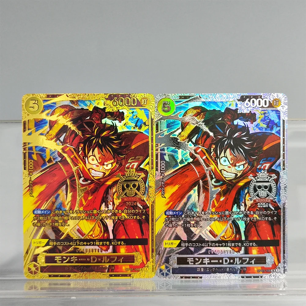 

Коллекционная карта-игрушка PTCG: Луффи (OP07-109) — призовое издание Чемпионата мира 2024 года, золотая/серебряная, собственного производства