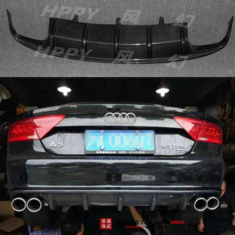 For Audi A7 S7 carbon fiber rear bumper lip nozzle diffuser cover spoiler  2012 2012 2014 2015