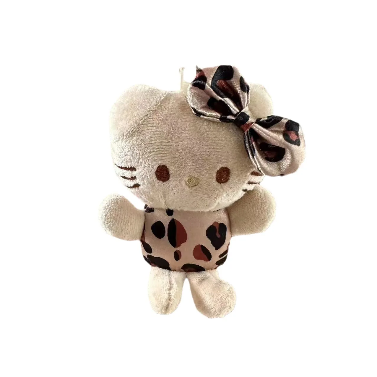 New Cartoon Animation Sanrio Leopard Print Hello Kitty Hanging Cute Girl Doll Bag Pendant Accessories Birthday Gift