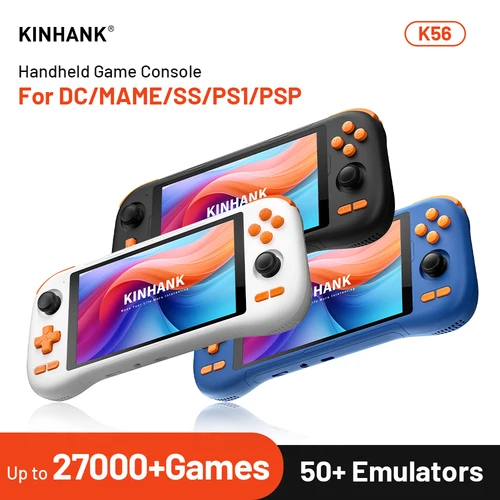 Consola de juegos portátil Kinhank K56 Android 14 pantalla táctil de 5,5 pulgadas con más de 50 emuladores videojuegos Retro para DC/MAME/SS/PSP