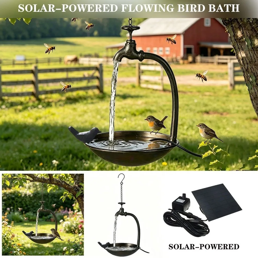 Charming Garden Water Fountain Vintage Design Garden Decoration Pump Outdoor Water Feature Sturdy Hanging Chain
