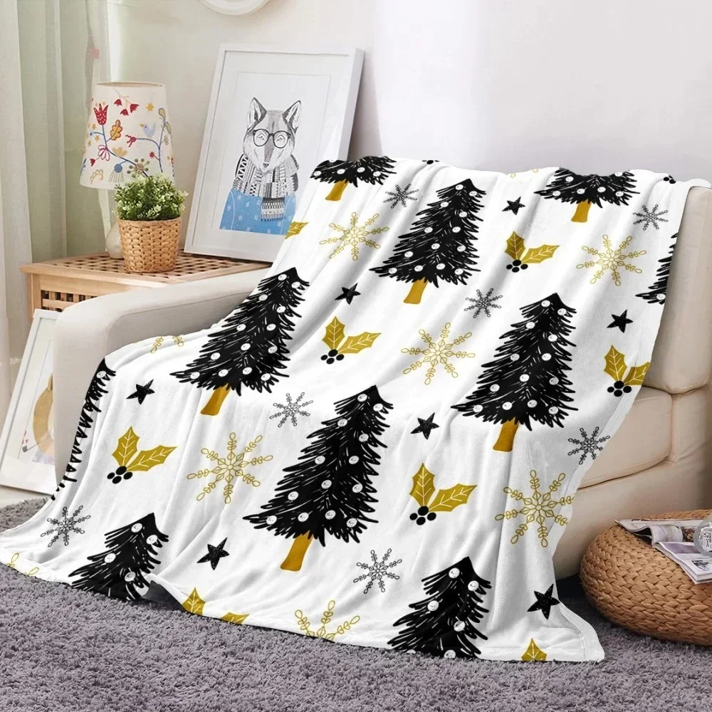 Lightweight Christmas Theme Flannel Throw Blanket,  Tree, Snowflake Gift, Boy, Girl