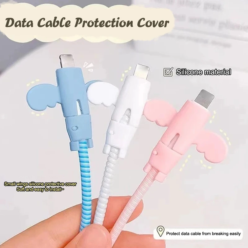 20 шт., милый маленький ангел, защитный чехол для кабеля для передачи данных, противоразрывной органайзер для кабеля, USB TypeC, рукав для линии передачи данных