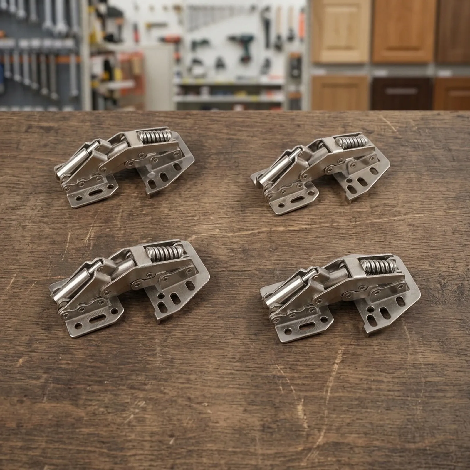 4pcs Spring Cabinet Hinges for For Rvs Homes Cabinets Easy Install No Pre Drilling 90 Degree Opening Hydraulic Dampers
