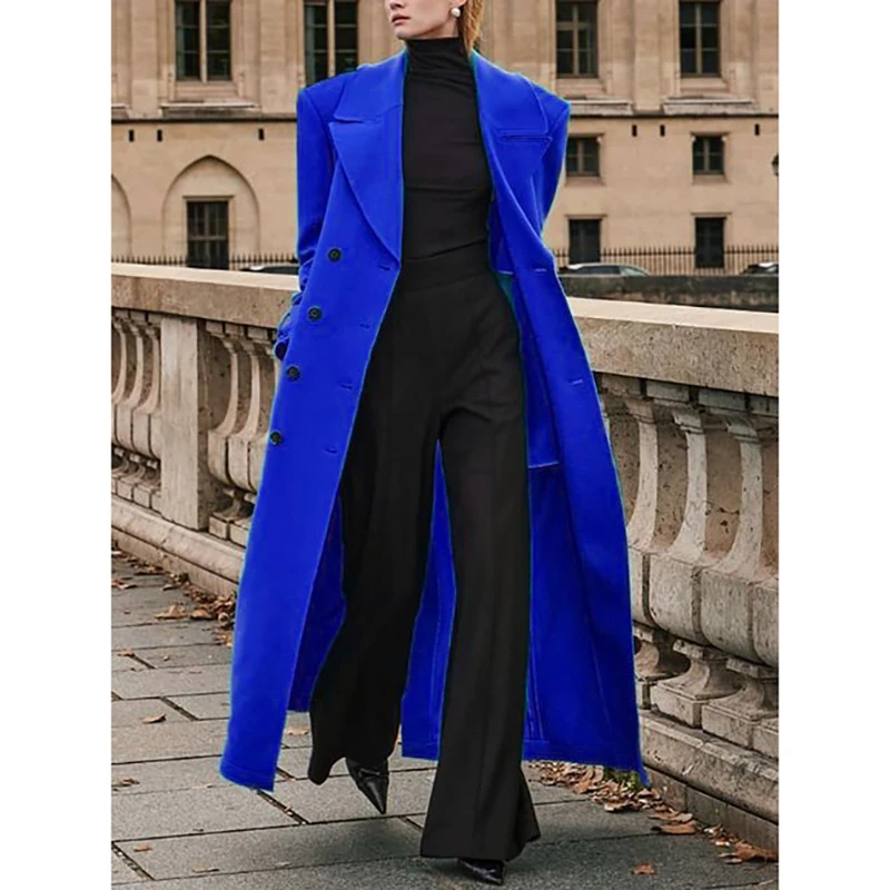 Elegant Women's Blazer 1 Piece Luxury Double Breasted Peak Lapel Long Jacket Suits Chic Office Lady Abayas Clothing