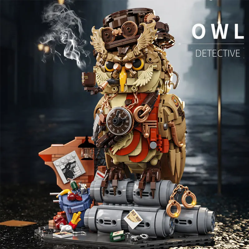 

Owl building block puzzle assembly toy, animal handmade DIY children's ornament collection model, Christmas birthday gift