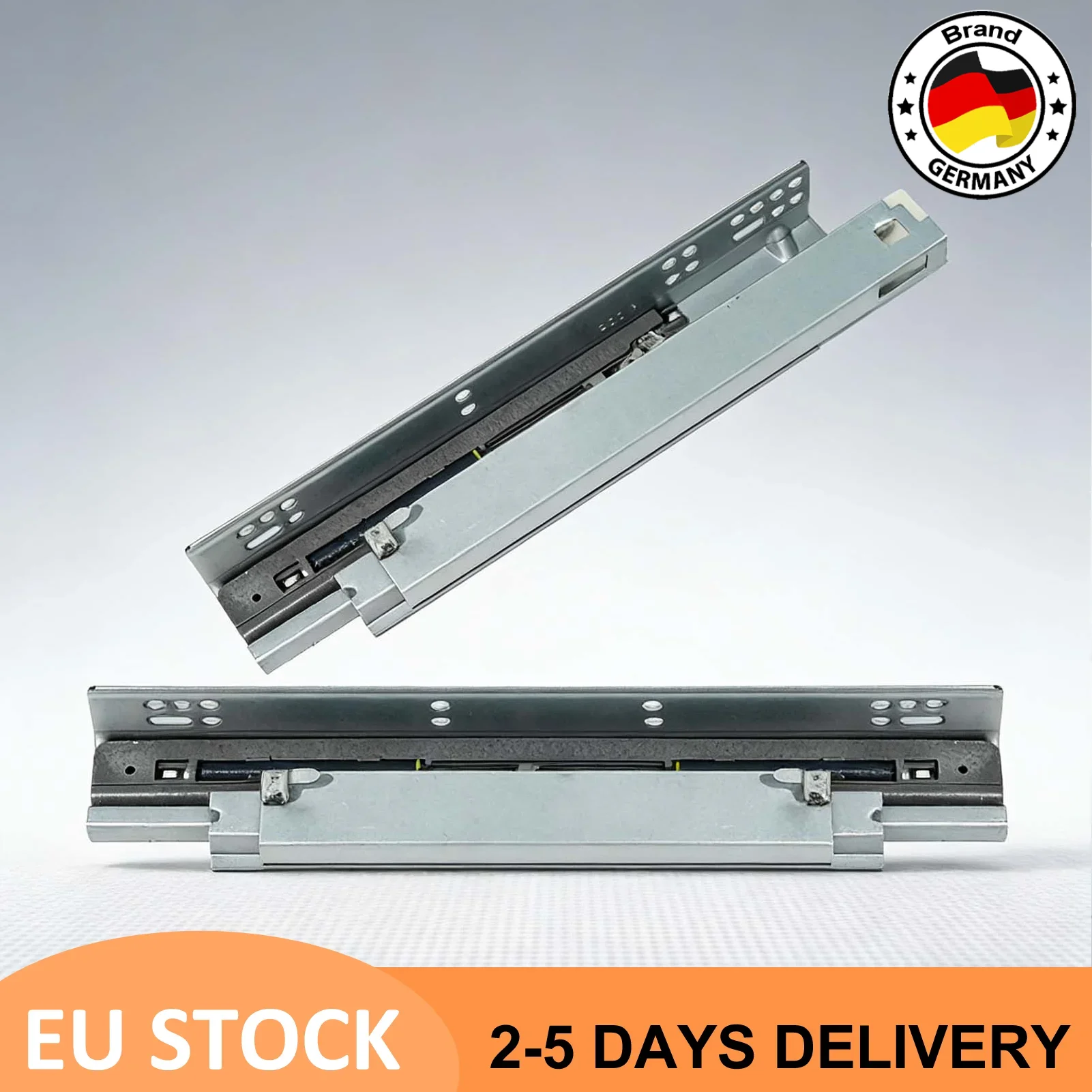 4 Paar/8 Stück Unten Montierte Vollausziehbare Schubladenschienen 300-450mm, 40kg Tragfähigkeit, Soft-Close-Funktion, Geeignet für Küche, Büro und Schlafzimmer