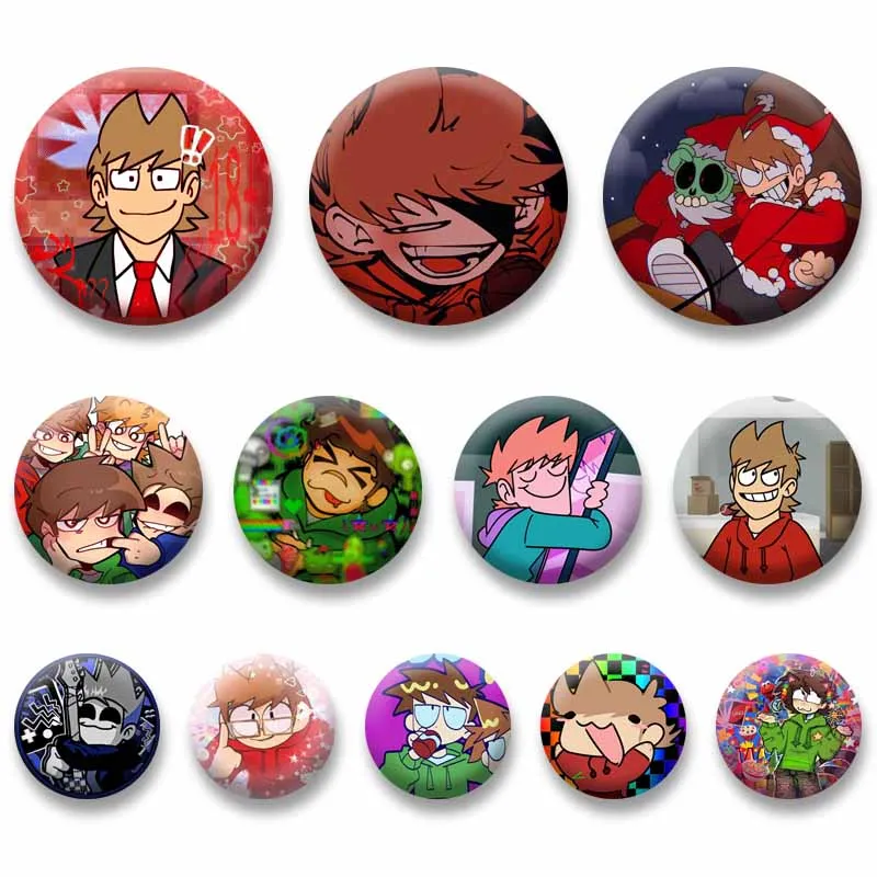 Anime E-Eddsworld Lapel Pins Funny Tord Edd Meme Cartoon Brooch DIY Bag Shoes Hat Decor Badge Accessories Jewelry Toys Gifts