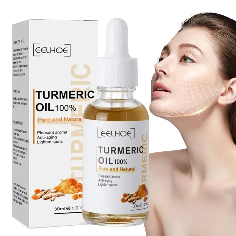 Turmeric Essential Oil Facial Repair Serum Anti-Wrinkle Lifting Firming Face Moisturiz Brighten Essence for Dark Spot Corrector